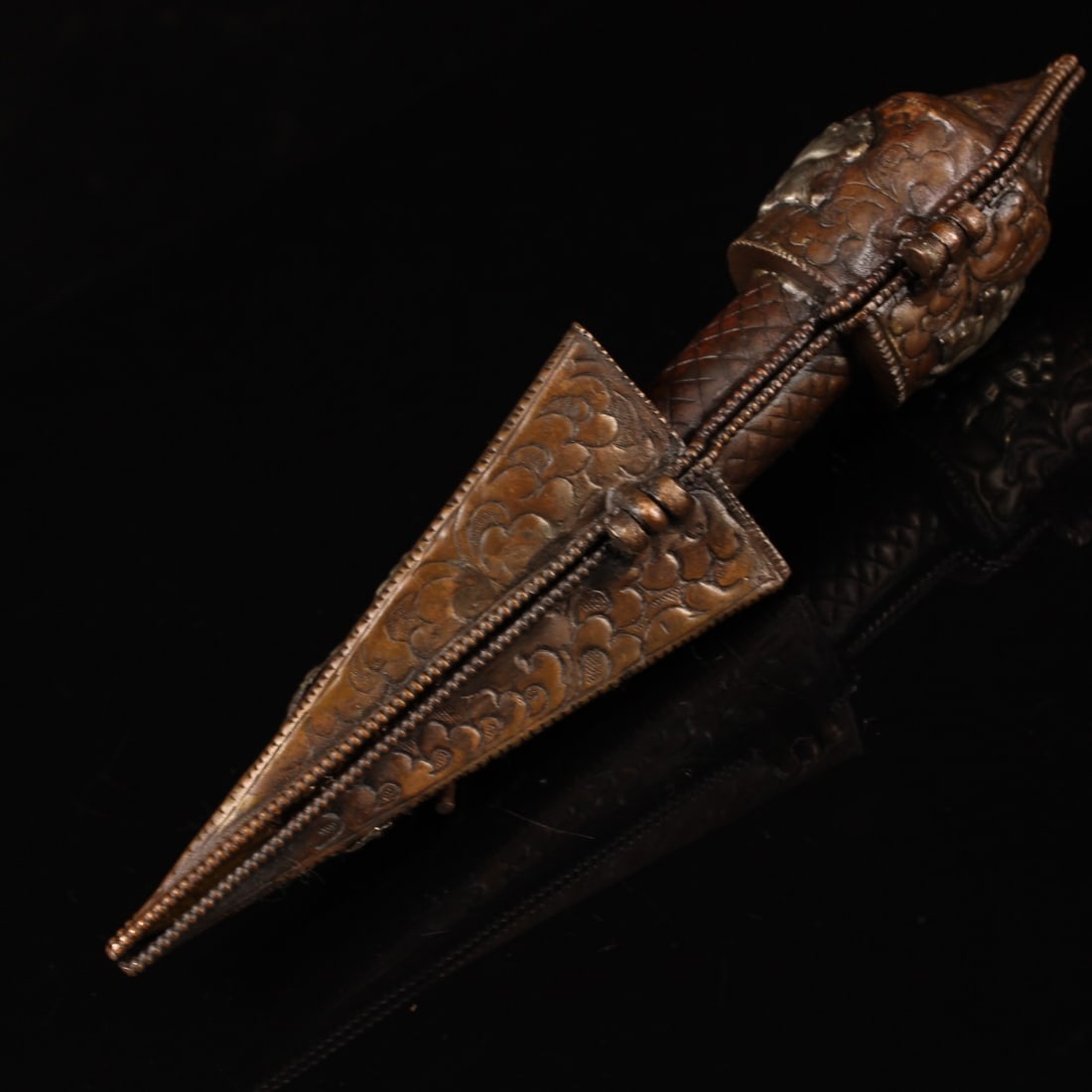 Vintage Copper Pestle Xiangmo Statue - 9