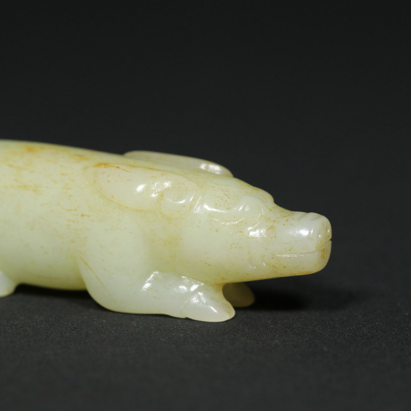 Chinese Hetian Jade Carved Fortune Pig Pendant - 7