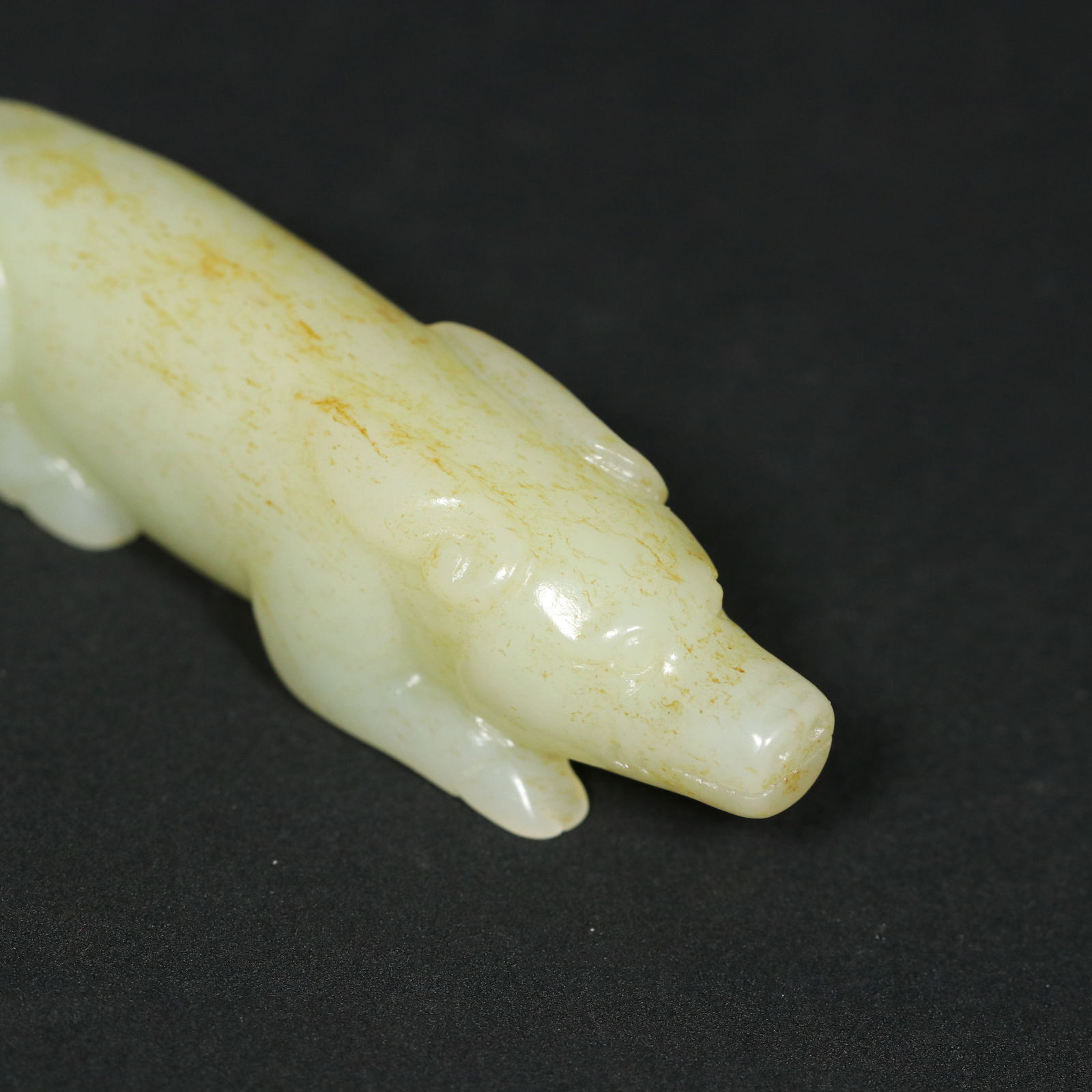 Chinese Hetian Jade Carved Fortune Pig Pendant - 9