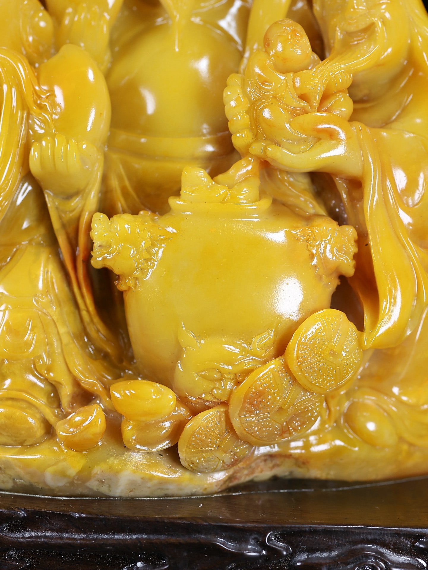 Chinese Tianhuang Stone Hand Carved Taoism Deity Fukurokuju Statue - 8