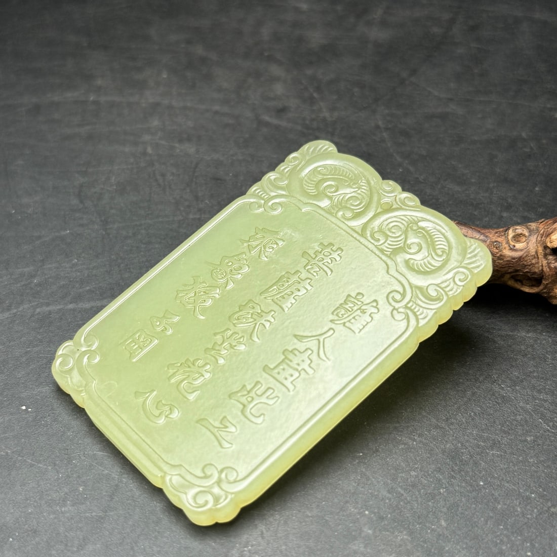 Chinese Hetian Jade Low Relief Samantabhadra & Elephant Pendant - 4