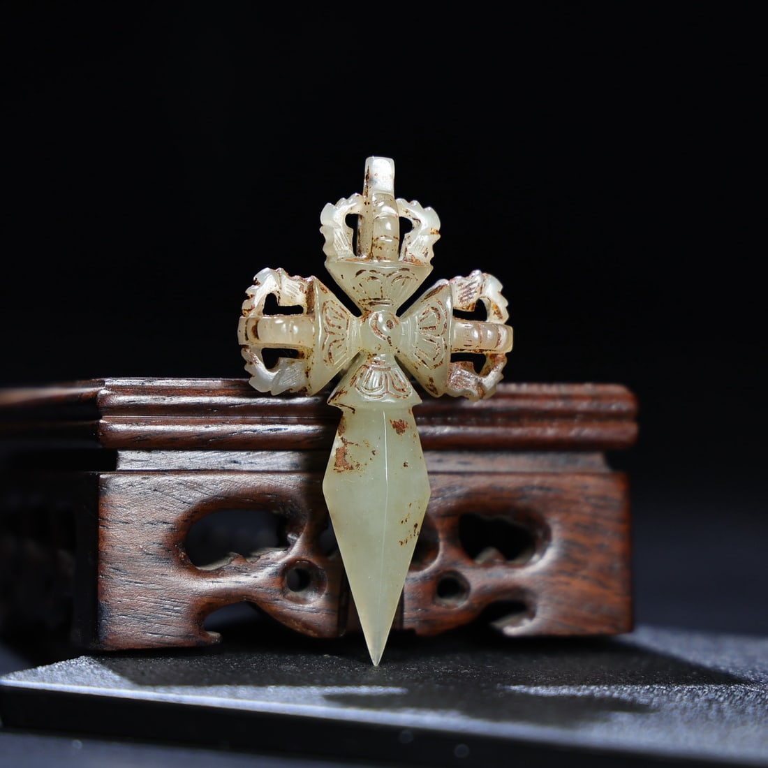 Vintage Chinese Hetian Jade Dharma-vessel Pendant - 3