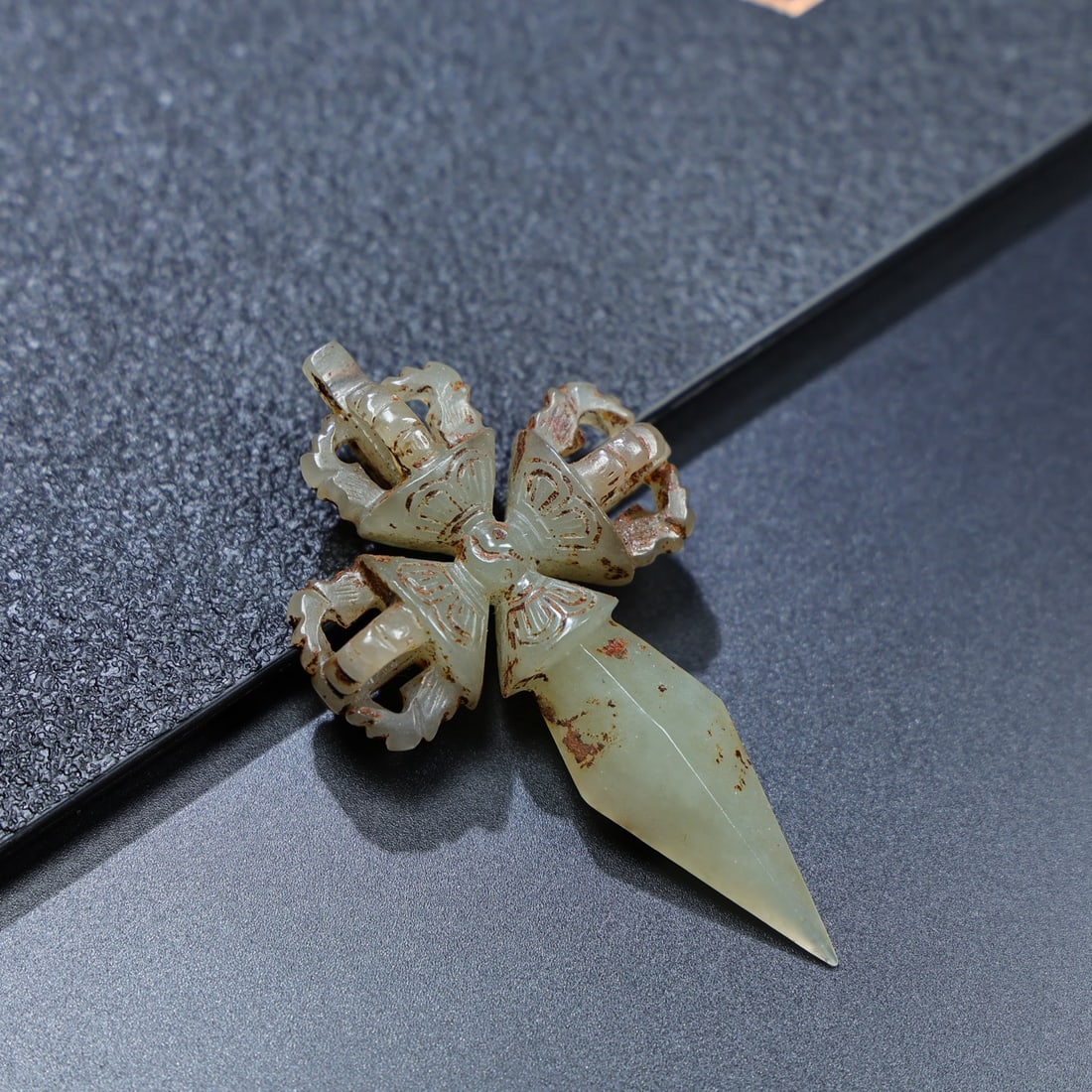 Vintage Chinese Hetian Jade Dharma-vessel Pendant - 8