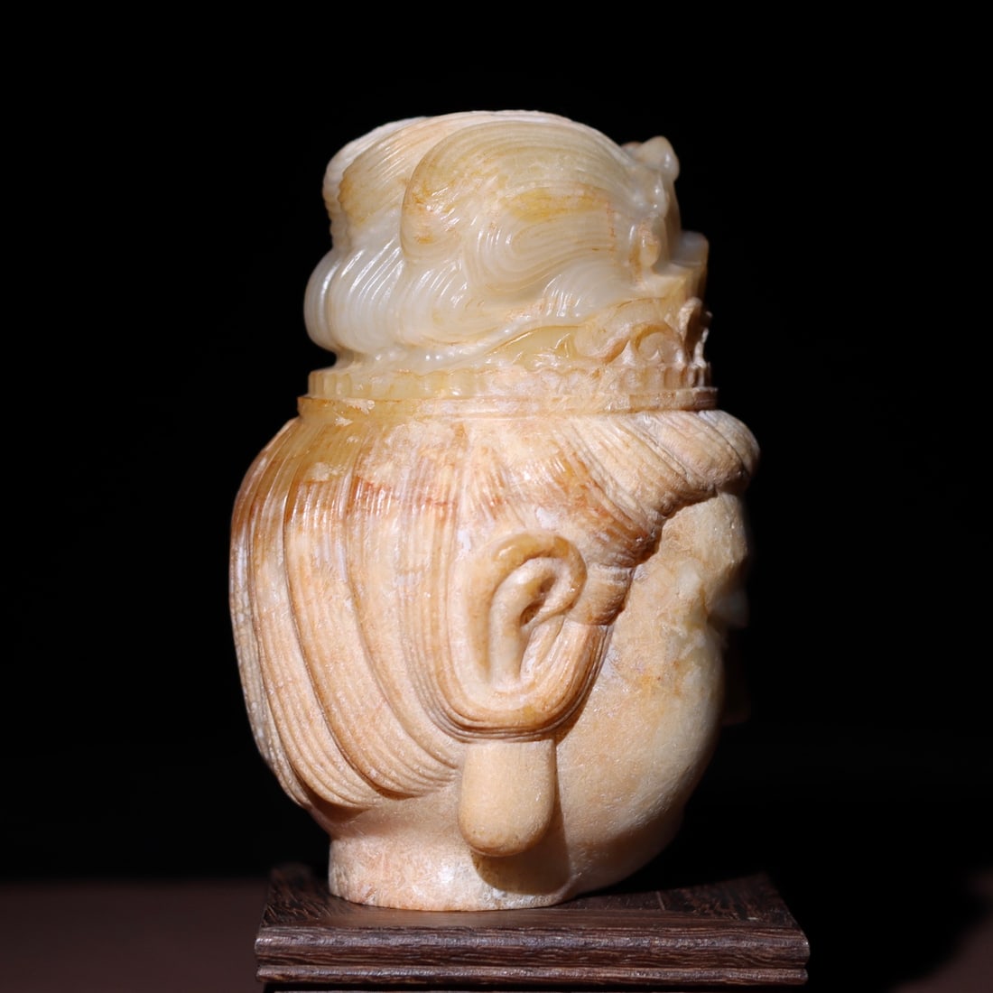 Superb Vintage Chinese Hetian Jade Hand Carved Kwan-yin Statue - 7