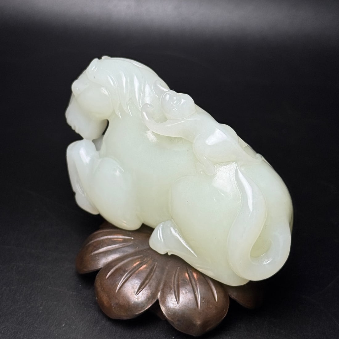 Superb Chinese Hetian Jade Horse & Monkey Statue - 7