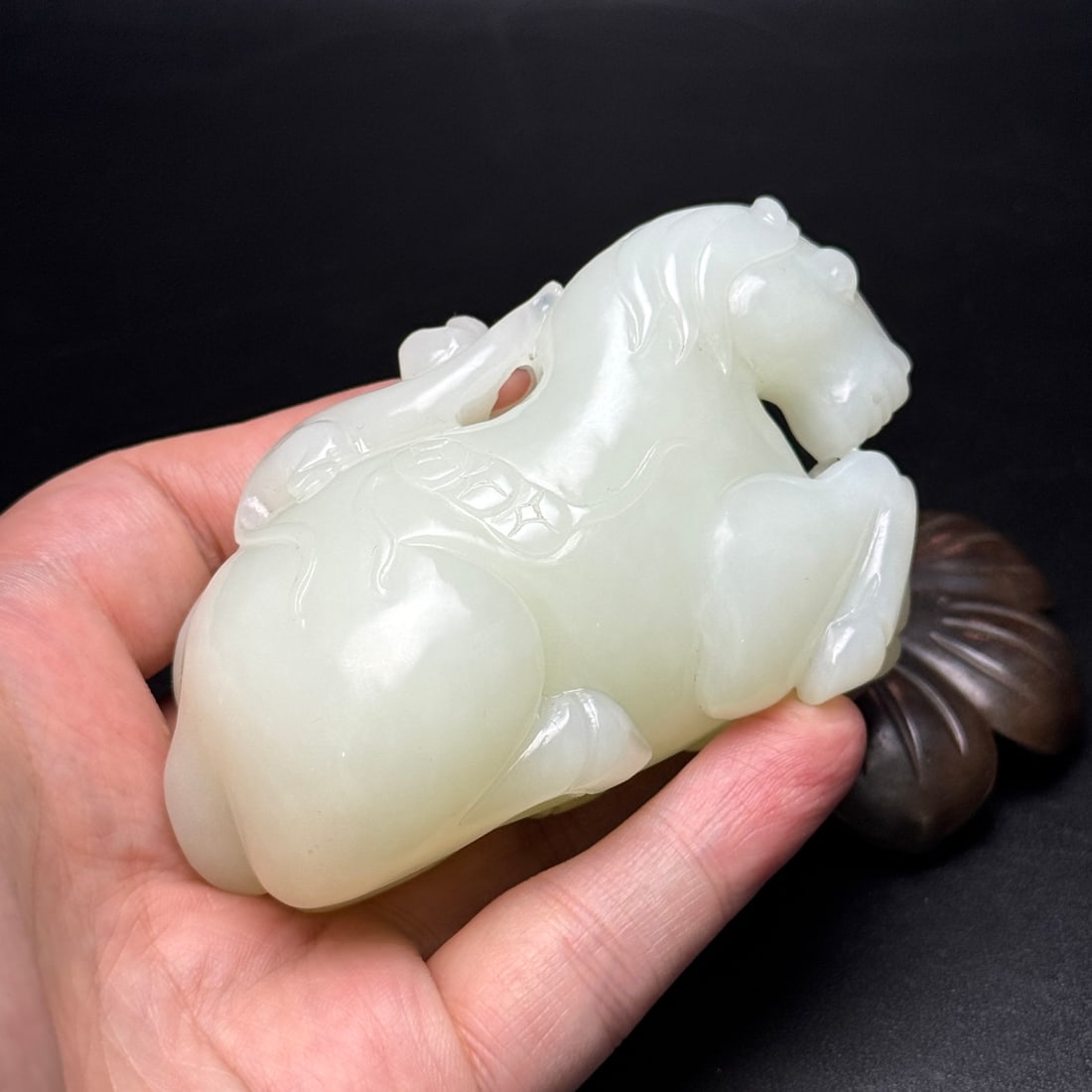 Superb Chinese Hetian Jade Horse & Monkey Statue - 9