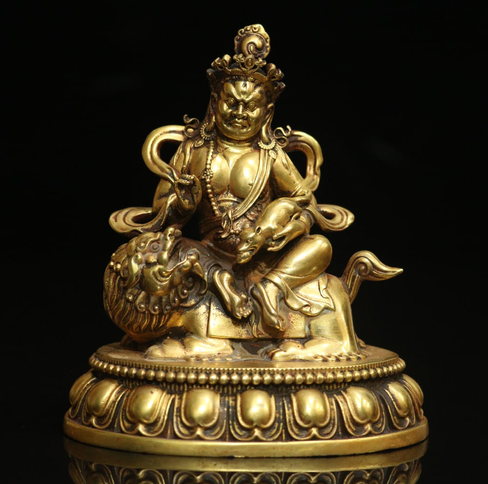 Old Tibetan Gilt Gold Copper Buddha Statue (1 of 9)