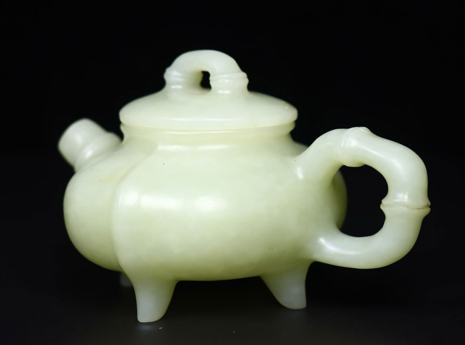 Superb Chinese Hetian Jade Carved Teapot - 3