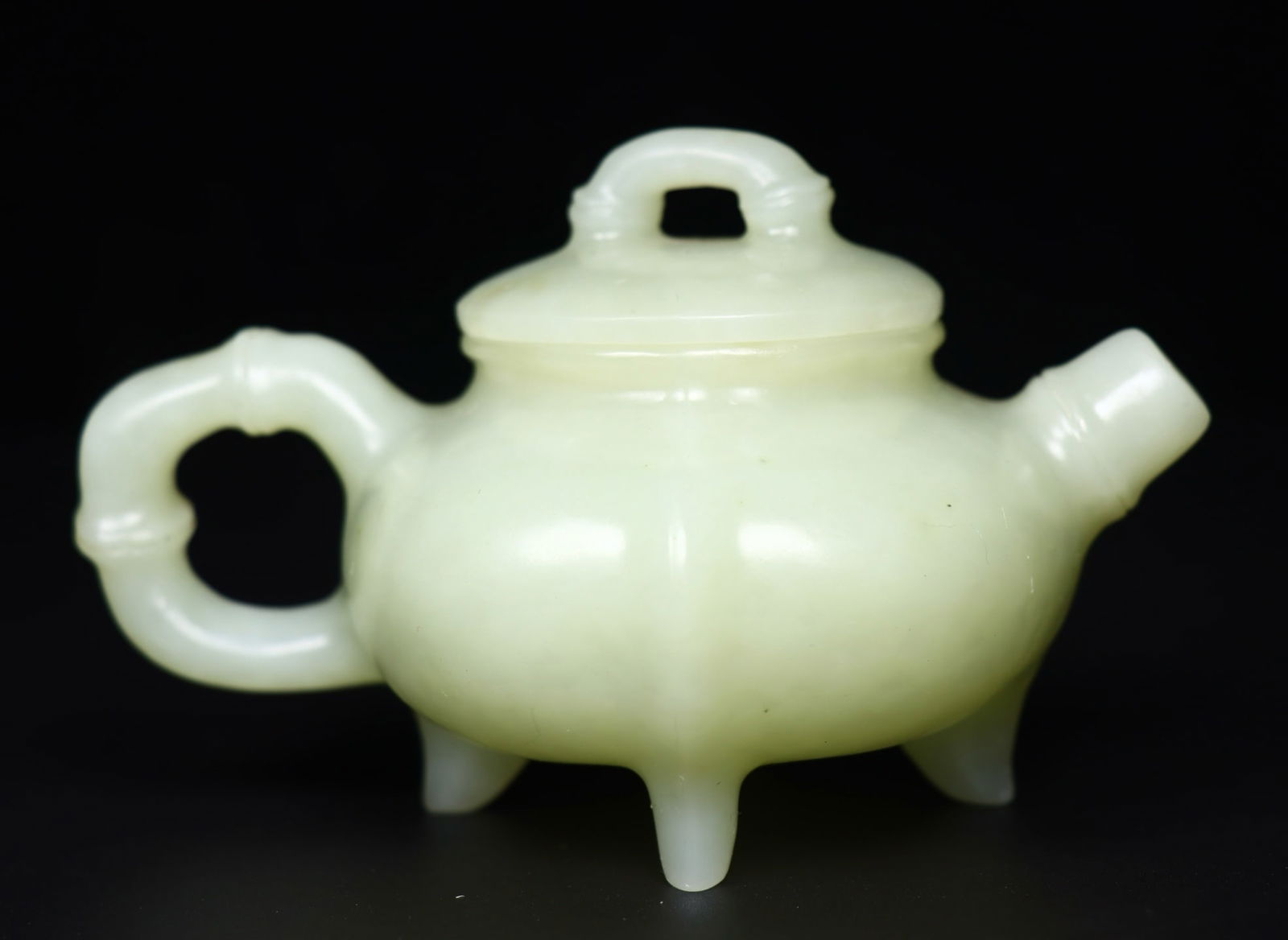 Superb Chinese Hetian Jade Carved Teapot - 6