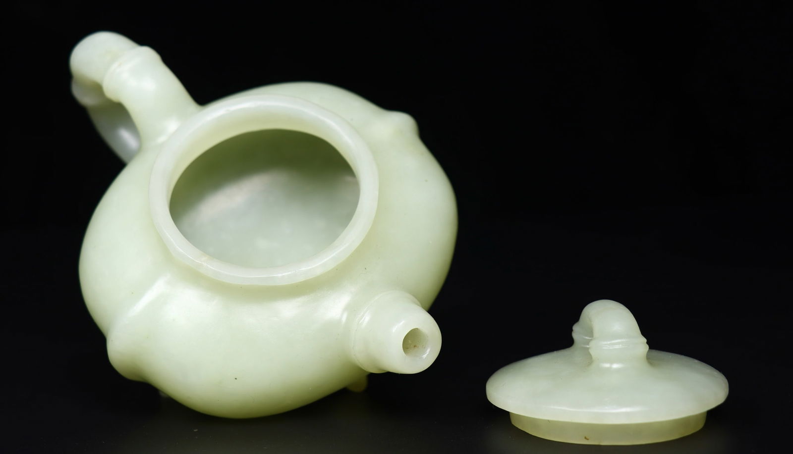 Superb Chinese Hetian Jade Carved Teapot - 8