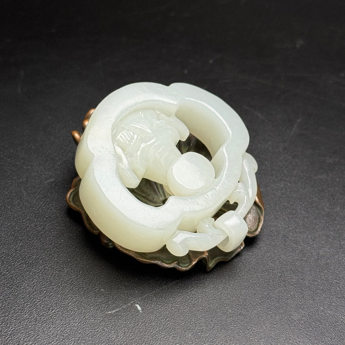 Openwork Chinese Hetian Jade Carved Buddha Pendant - 4