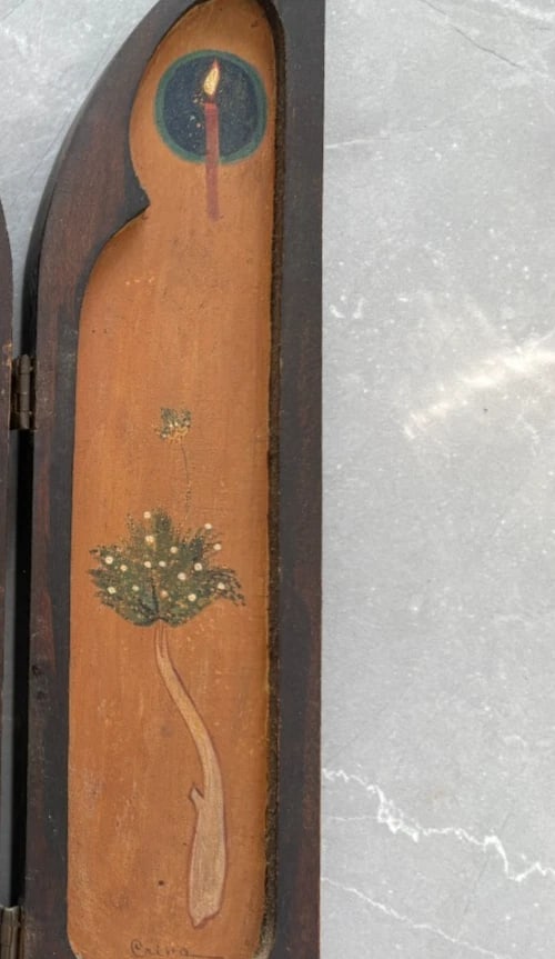 Portrait, Mary, Religious - Painting Antique Original - 5