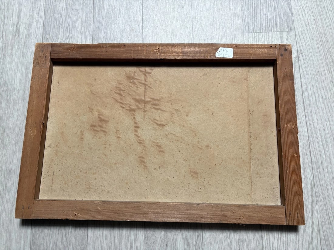 19th Century Fortified Hamlet Village Landscape -Painting Antique Oil Original - 8