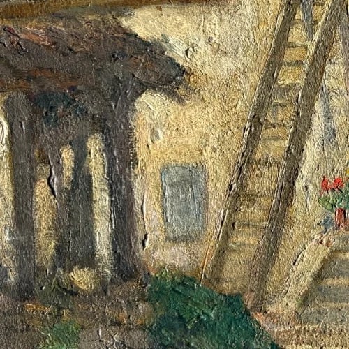 Landscape, Nature, House, Architecture - Antique Oil Painting Signed - 4