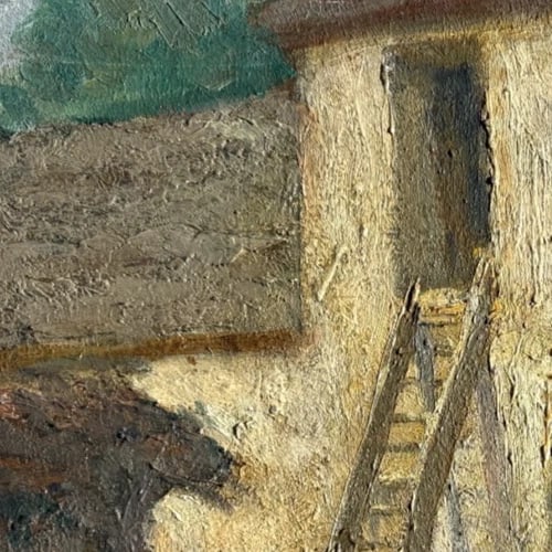 Landscape, Nature, House, Architecture - Antique Oil Painting Signed - 5