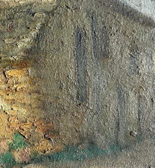 Landscape, Nature, House, Architecture - Antique Oil Painting Signed - 6