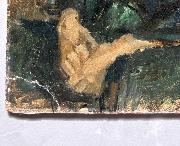 Man, Portrait, People, Expressionist - Antique Oil Painting Signed - 5