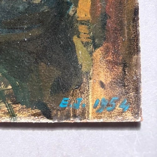 Man, Portrait, People, Expressionist - Antique Oil Painting Signed - 6