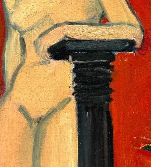 Woman, Portrait, Figure, Expressionist - Antique Oil Painting Signed - 4