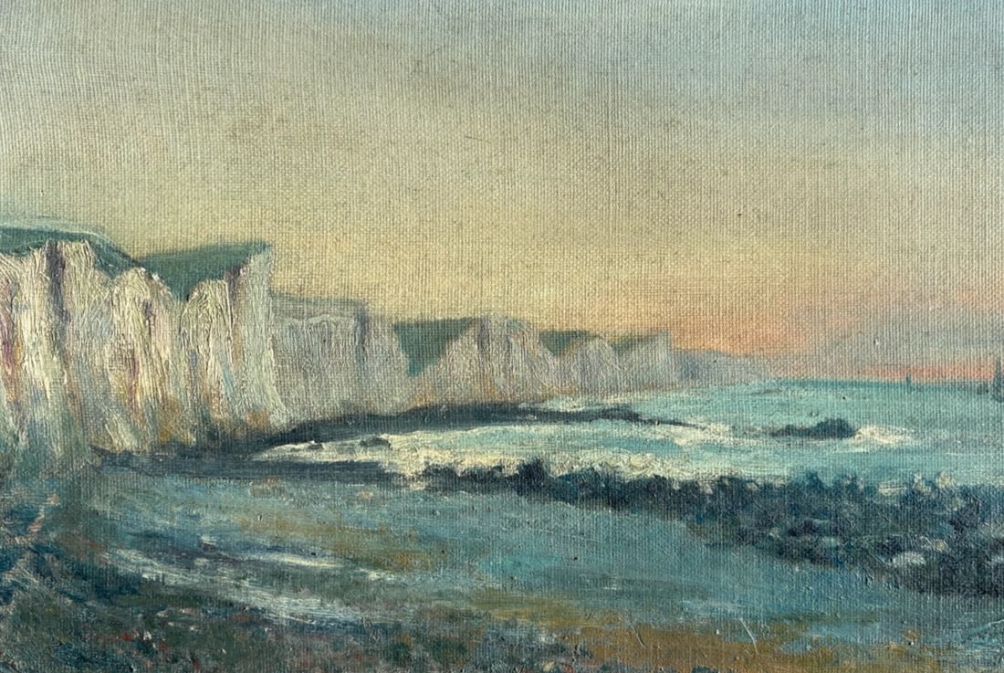 Landscape, Nature, Sea, Boats, Sunset - Antique Oil Painting: Title: Landscape, Nature, Sea, Boats, Sunset - Antique Oil Painting Description: Landscape, Nature, Sea, Boats, Sunset - Antique Oil Painting Oil on cardboard 22 x 33 cm / 8.66 x 12.99 inches stains R