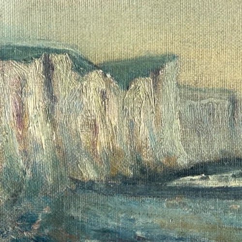 Landscape, Nature, Sea, Boats, Sunset - Antique Oil Painting - 3