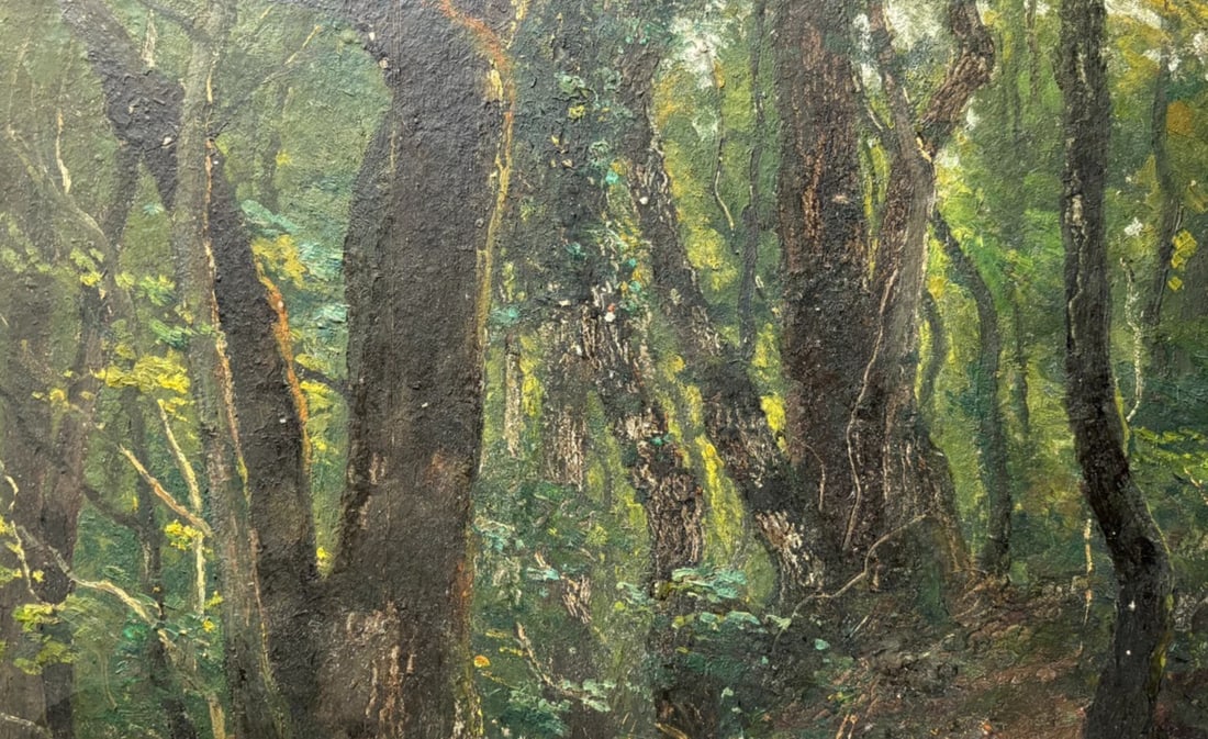 Landscape, Forest, Trees, Barbizon - Antique Oil Painting 19th century (1 of 8)