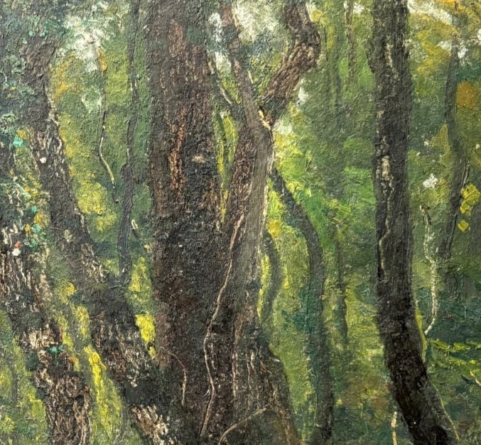 Landscape, Forest, Trees, Barbizon - Antique Oil Painting 19th century - 6