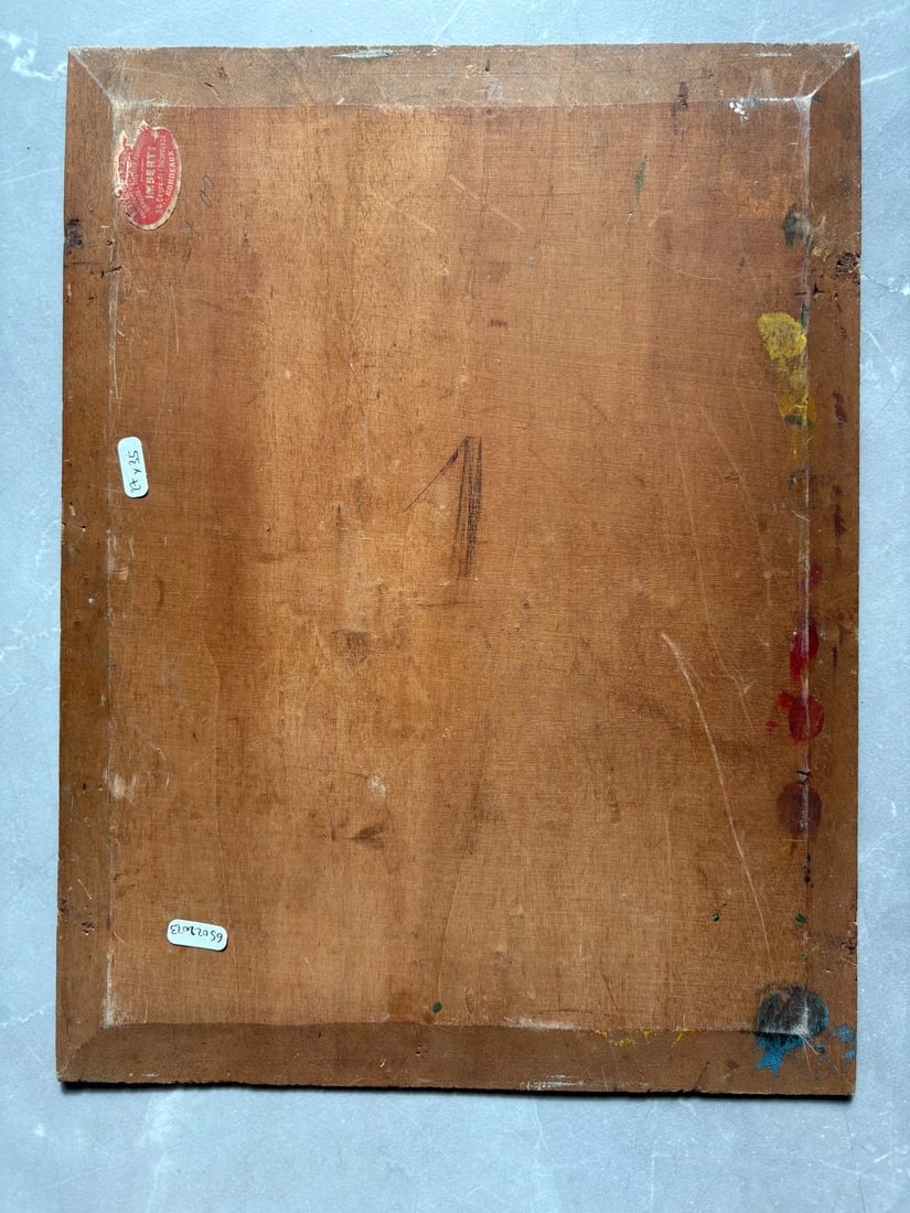 Landscape, Trees, House, Summer - Painting Antique Original signed - 8