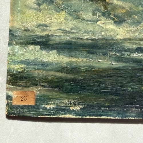 Seaview, Rocks, Landscape, Sky - Antique Oil Painting Signed - 6