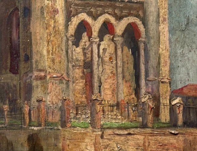 Church, Architecture, Cityview, Building - Painting Antique Original - 5