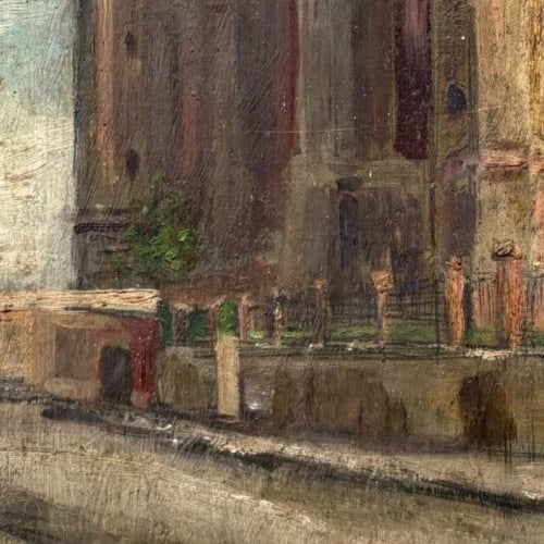 Church, Architecture, Cityview, Building - Painting Antique Original - 6