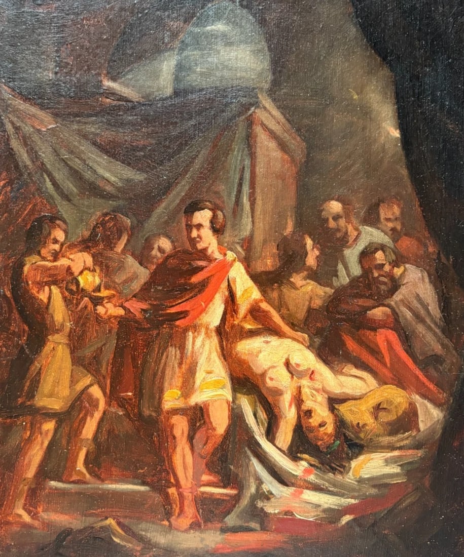 Conflict, War, History, People, Murder - Painting Antique Original 1850? (1 of 8)