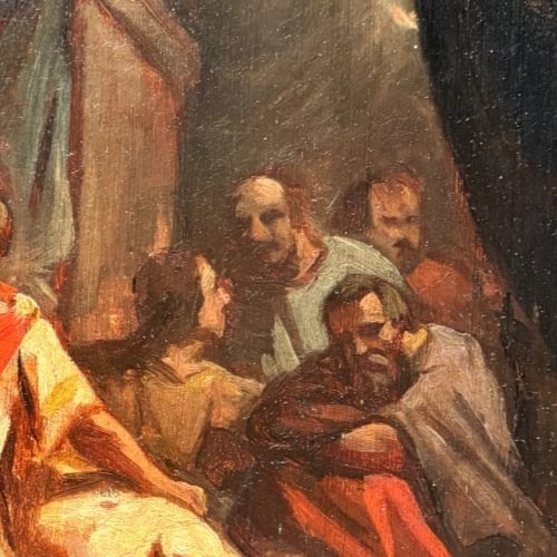 Conflict, War, History, People, Murder - Painting Antique Original 1850? - 3