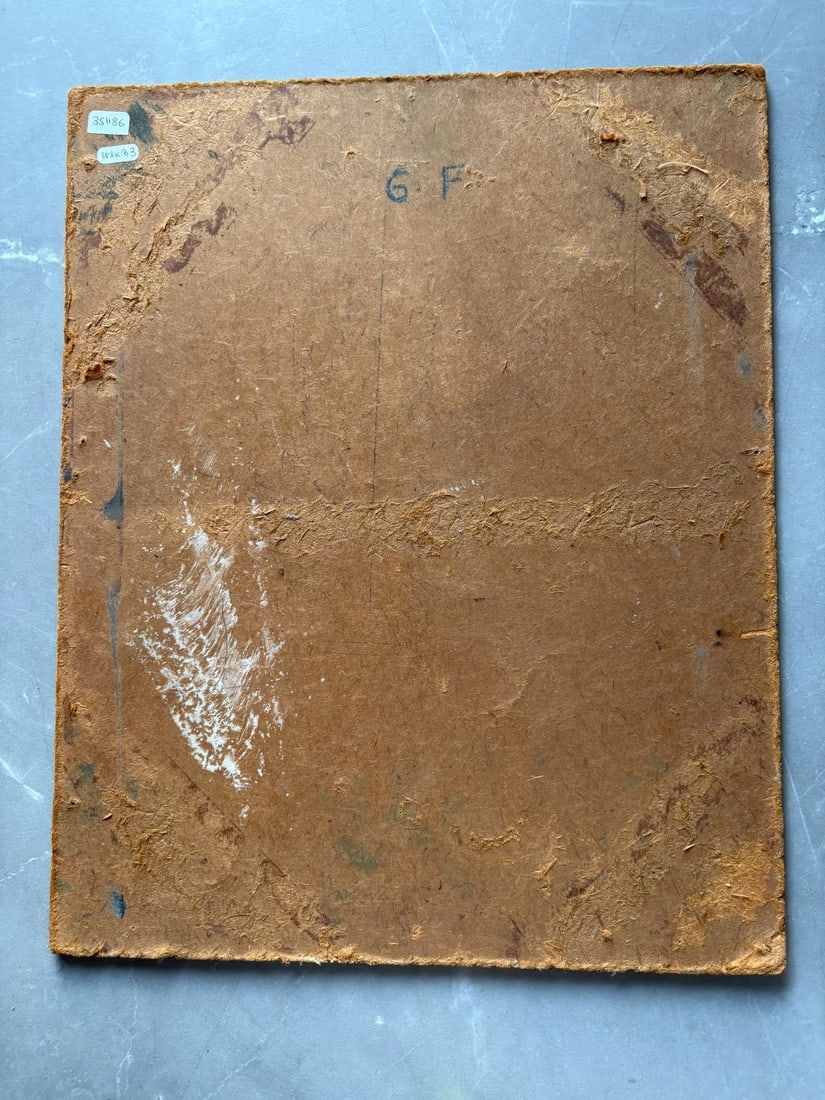 Landscape, Trees, Palm, Seaview - Painting Antique Original - 8