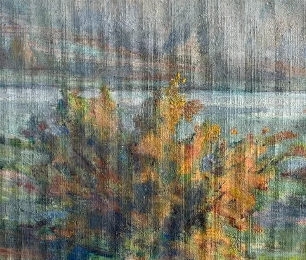 Landscape, Nature, Lake, Mountain, Tresserve Savoie - Painting Antique Original - 3