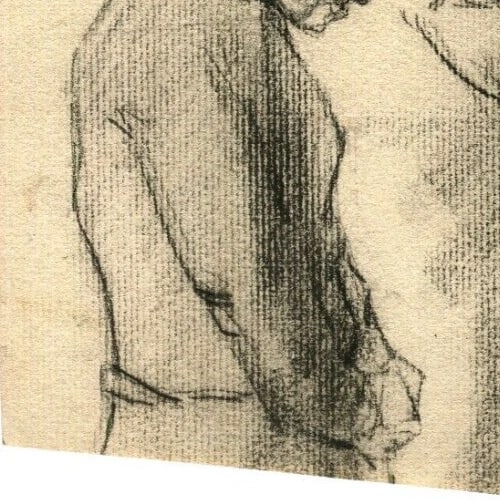 Man Profil Portrait Sketch - Drawing Vintage Pencil Original Old Artwork - 6