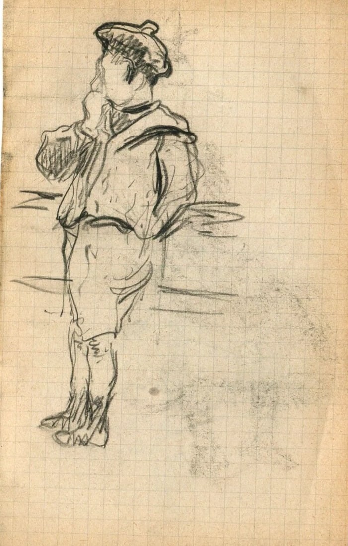 Boy Portrait Hat Maritime - Drawing Vintage Pencil Original signed: Title: Boy Portrait Hat Maritime - Drawing Vintage Pencil Original signed Description: Drawing Original signed Boy Portrait with Hat Maritime Pencil on paper 14.5 x 8.5 cm / 5.70 x 3.34 inches folds,