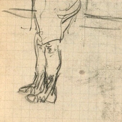 Boy Portrait Hat Maritime - Drawing Vintage Pencil Original signed - 7