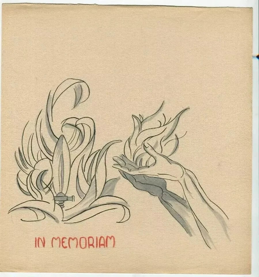 Hands, Fire, Flame, Genre - Drawing Vintage Ink Original Scene Artwork - 2