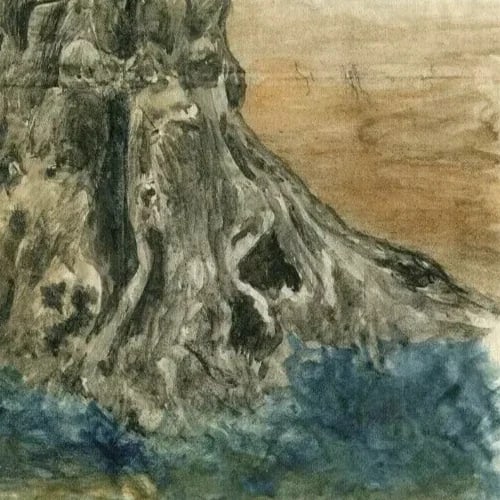 Tree, Forest, Nature, Trunk, Landscape - Drawing Vintage Original Artwork - 5