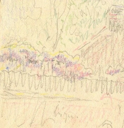 House, Architecture - Drawing Vintage Pencil Original signed Architectural - 3