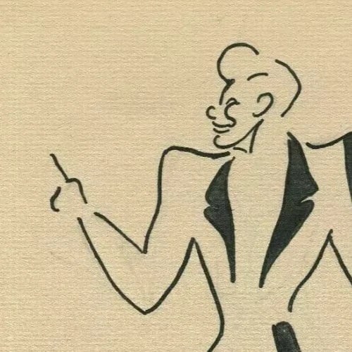 Man Portrait, Chair, Genre Scene - Drawing Vintage Ink Origina - 3