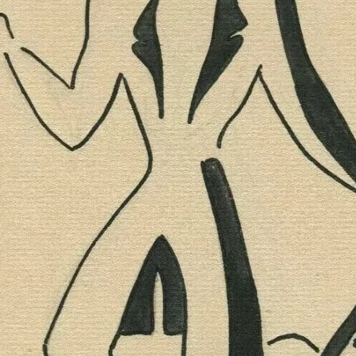 Man Portrait, Chair, Genre Scene - Drawing Vintage Ink Origina - 4