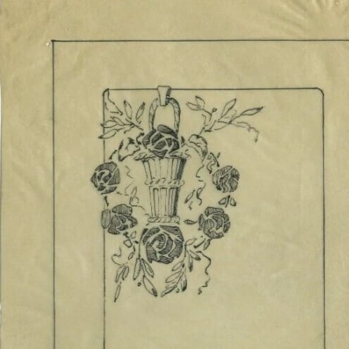 Architecture, Flowers, Decoration - Drawing Vintage Original Ink Art Nouveau - 3