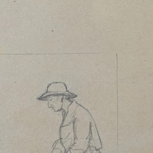 Woman, Portrait, Working life, Farmer - Drawing Antique Original - 3