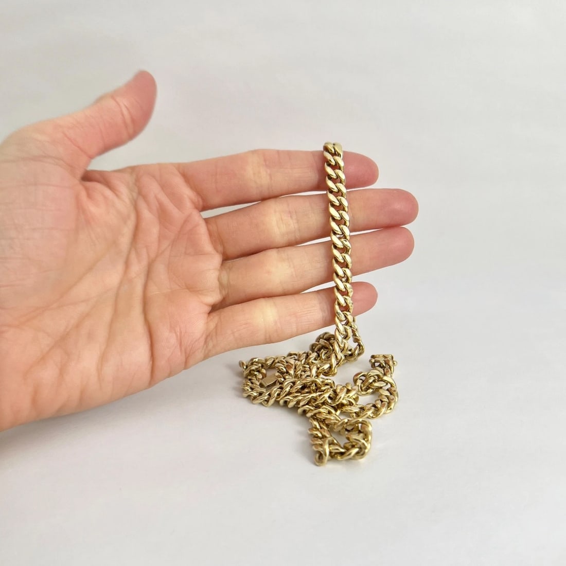 Long Curb Cuban Chain Necklace 14K Yellow Gold, 24.5 Inches, 6.8 mm, 32.05 Grams - 4