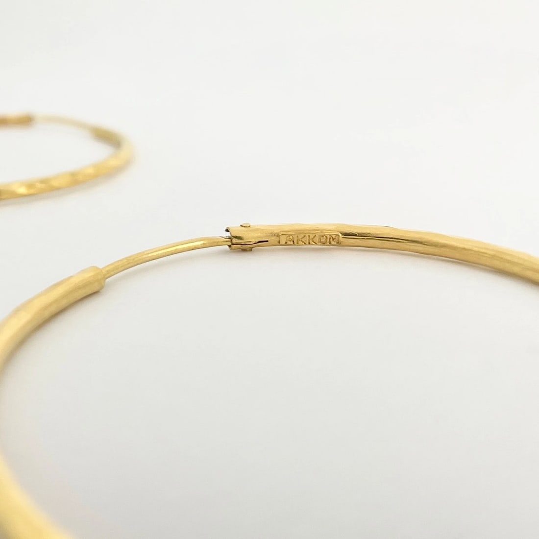 Large Thin Hoop Earrings 22K Yellow Gold, 10.73 Grams - 6