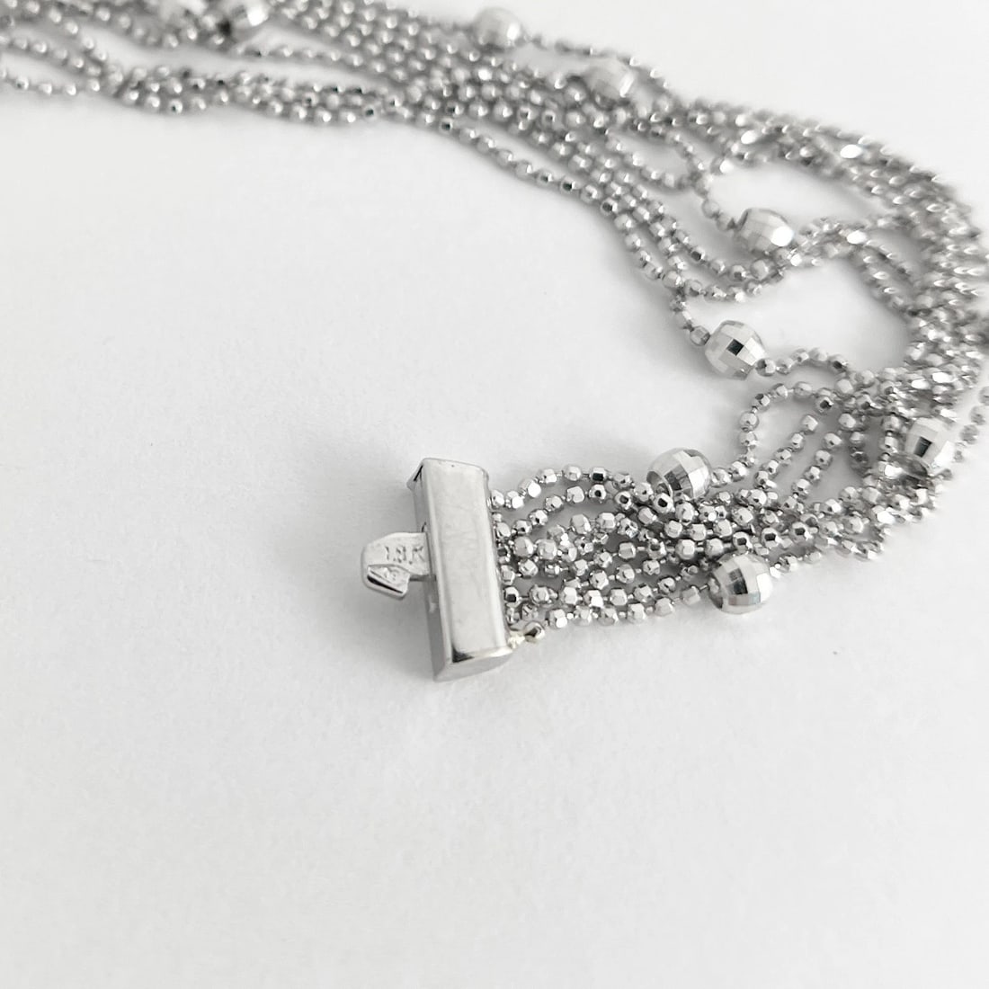 Italian Disco Ball Twisted Chain Necklace 18K White Gold, 17.25 Inches, 17.07 Gr - 8