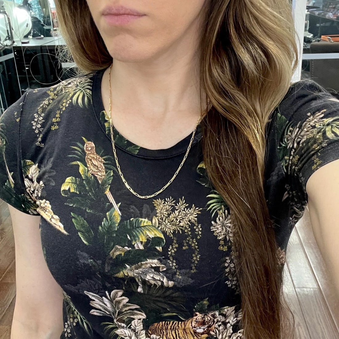 Italian Thin Figaro Chain Necklace 18K Yellow Gold, 20 Inches, 2.1 mm, 6.57 Gram - 5