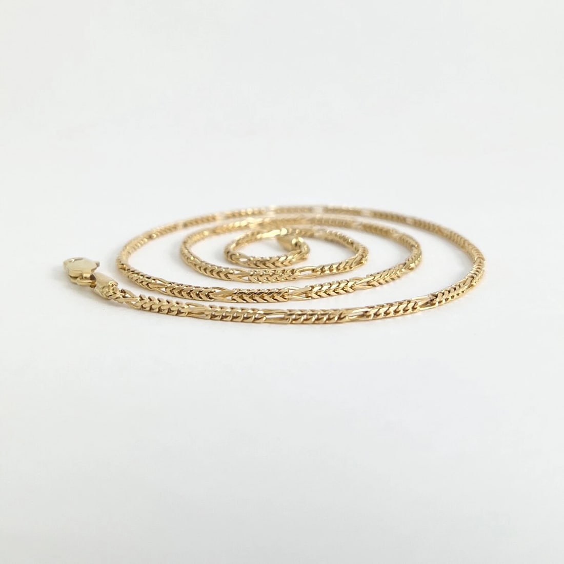 Italian Rounded Wheat Chain Necklace 14K Yellow Gold, 16 Inches, 2 mm, 6.41 Gram - 6